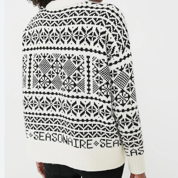 NWT Tuckernuck Charcoal and Cream Fair Isle Sandwick Pullover Sweater Size XL - Picture 2 of 7